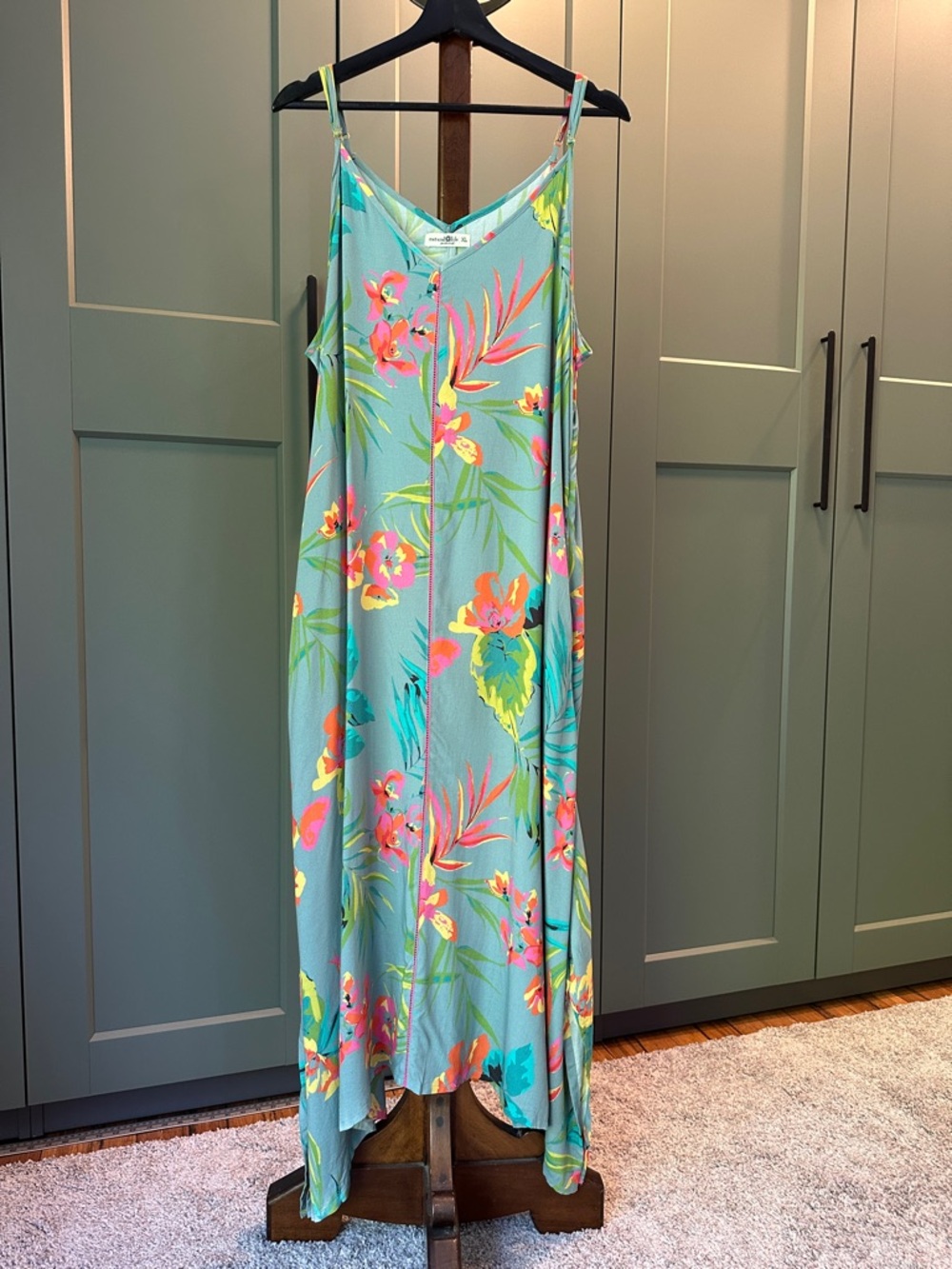 NATURAL LIFE Tropical Floral Slip Maxi Dress XL